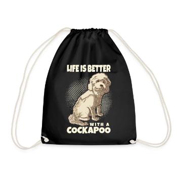 Cockapoo - Drawstring Bag - black - Front