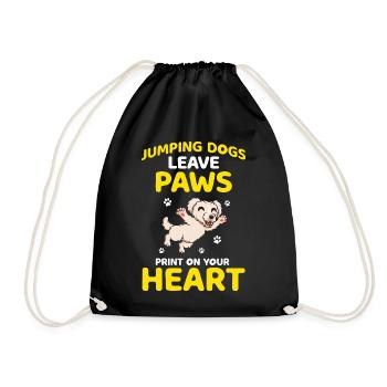 Dock Diving Design for Dog Jumping and Dock Dog - Drawstring Bag - black - Front