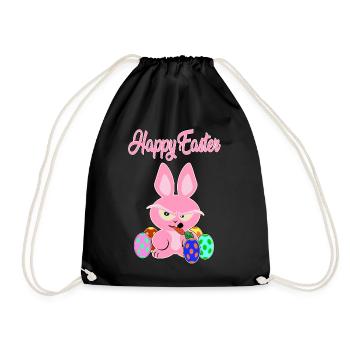 Happy Easter Pink Easter - Drawstring Bag - black - Front