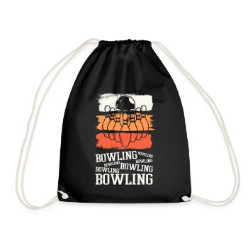 Bowling Bowling Bowling Ball Pins Bowling Players - Drawstring Bag - black - Front