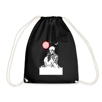 Amour triste - squelette horreur-couple lune rouge - Sac de sport léger - noir - Devant