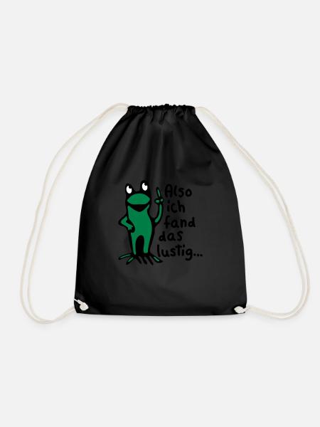 Frosch + Spruch - Turnbeutel - Schwarz