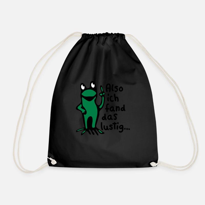 Frosch + Spruch - Turnbeutel - Schwarz