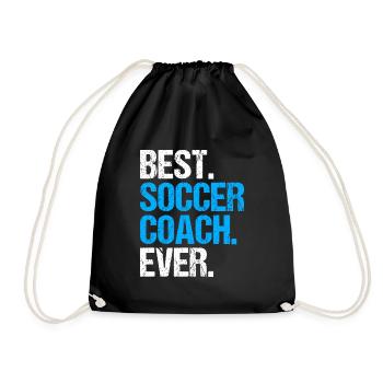 Best football coach of all time gift - Drawstring Bag - black - Front
