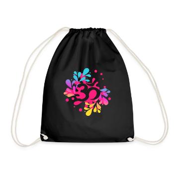 Yoga T-Shirt Om Splash Meditation - Drawstring Bag - black - Front