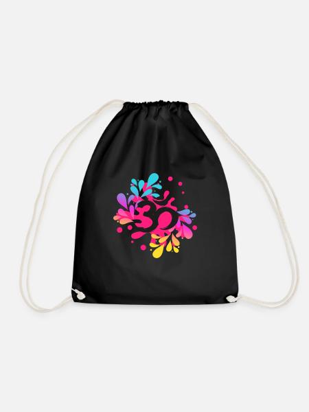 Yoga T-Shirt Om Splash Meditation - Turnbeutel - Schwarz