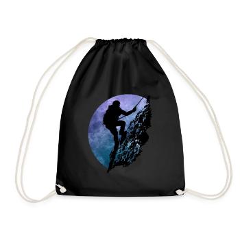 Mountaineer on mountain face (violet/blue) - Drawstring Bag - black - Front