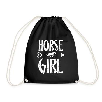 Horse Girl Equestrian Rider Horse Riding - Turnbeutel - Schwarz - Vorne