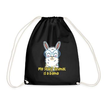 Llama is my favorite animal - Drawstring Bag - black - Front