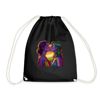 Rainbow-Colored Lesbians - Drawstring Bag - black - Front