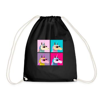 Pop Art Unicorn With Sunglasses - Sac de sport léger - noir - Devant