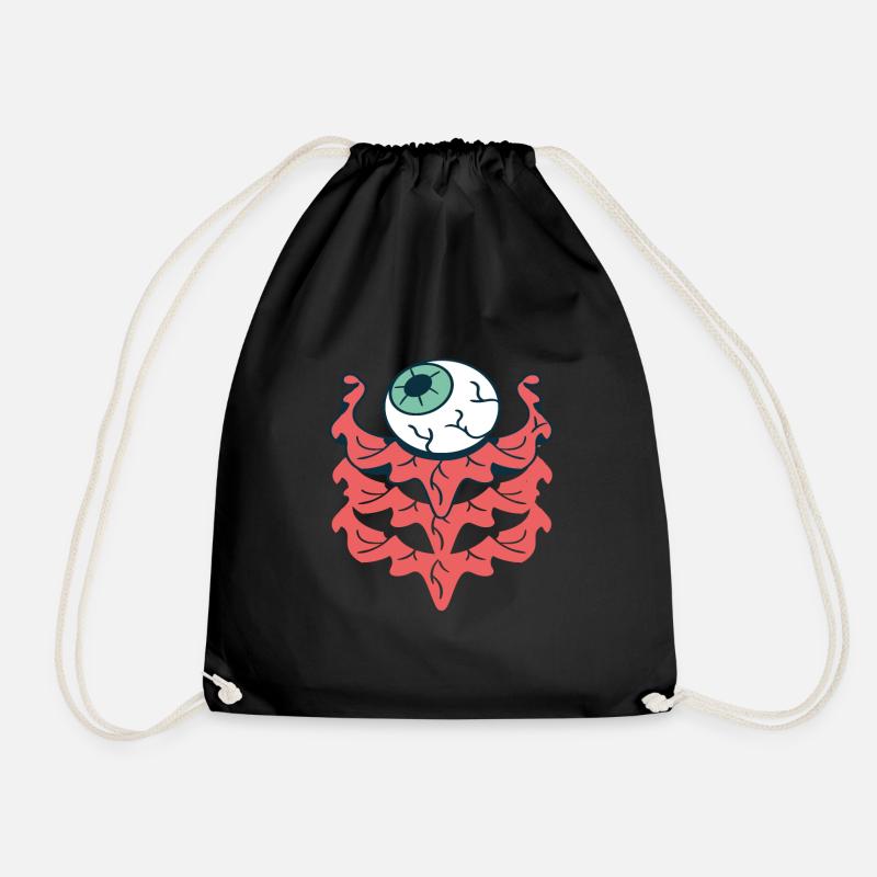 Creepy horror eyes - Drawstring Bag - black