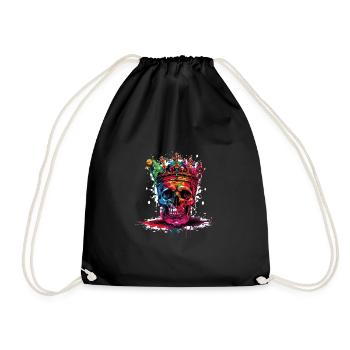 Couronne de crâne de roi - Sac de sport léger - noir - Devant