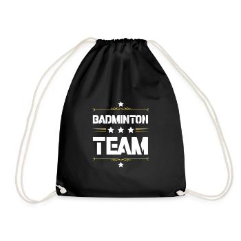 Badminton Team - Turnbeutel - Schwarz - Vorne