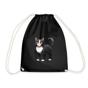 Cat Cute - Drawstring Bag - black - Front