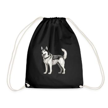 Husky Dog - Drawstring Bag - black - Front