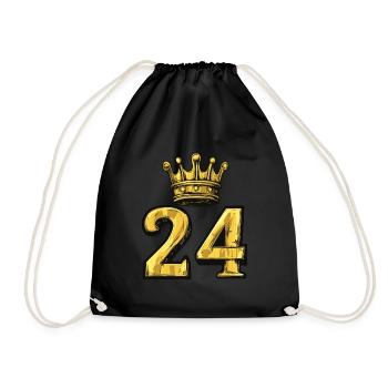 24 Zahl Krone - Turnbeutel - Schwarz - Vorne