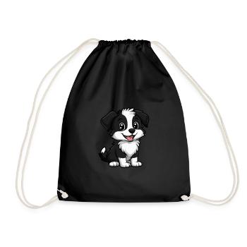 Border Collie Chien Mignon - Sac de sport léger - noir - Devant