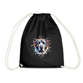 Kangal Dog Animal Pop Art Head - Drawstring Bag - black - Front