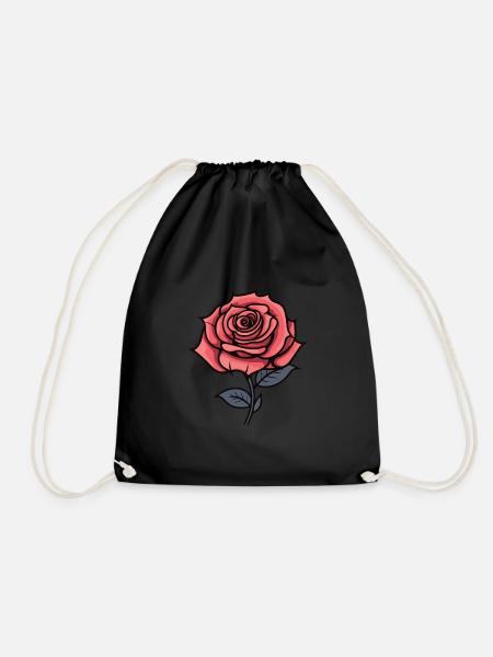 Rose Liebe - Turnbeutel - Schwarz