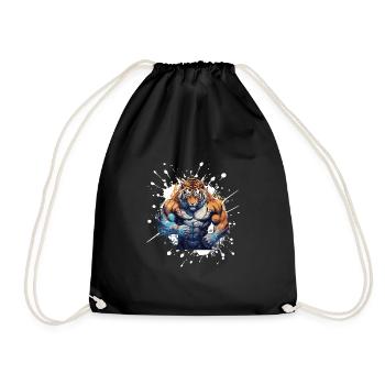 Tiger Muscles Fighter Beast - Drawstring Bag - black - Front