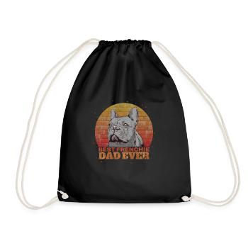 Vintage Best Frenchie Dad Ever Retro Sunset - Sac de sport léger - noir - Devant