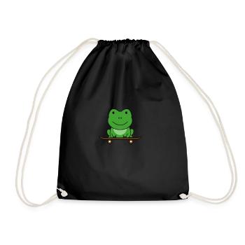 Grenouille verte sur skate bike animal drôle pour les patineurs - Sac de sport léger - noir - Devant