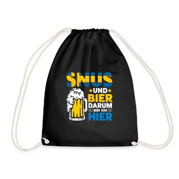 Snus Tabak Nikotin - Turnbeutel - Schwarz - Vorne
