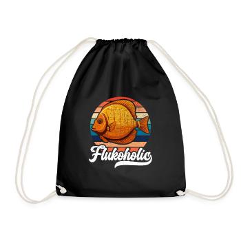 Flounder Fishing Fishing Catcher Summer Flounder - Drawstring Bag - black - Front