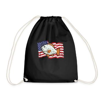 Flounder Fishing Fishing Catcher Summer Flounder - Drawstring Bag - black - Front