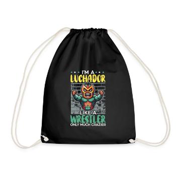 Lucha Libre Wrestler Mexican Wrestling Luchador - Drawstring Bag - black - Front
