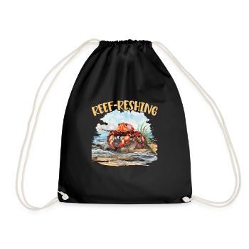 Cute Hermit Crab Crab Crustaceans - Drawstring Bag - black - Front