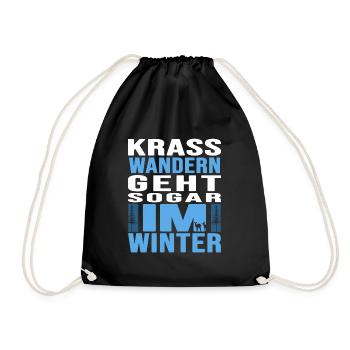 Wandern Wanderstock Winterwandern - Turnbeutel - Schwarz - Vorne