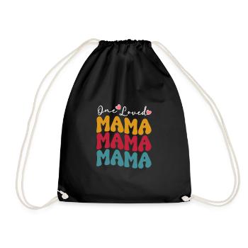 14. Februar Valentinstag-Geschenk Mutter Mama - Turnbeutel - Schwarz - Vorne