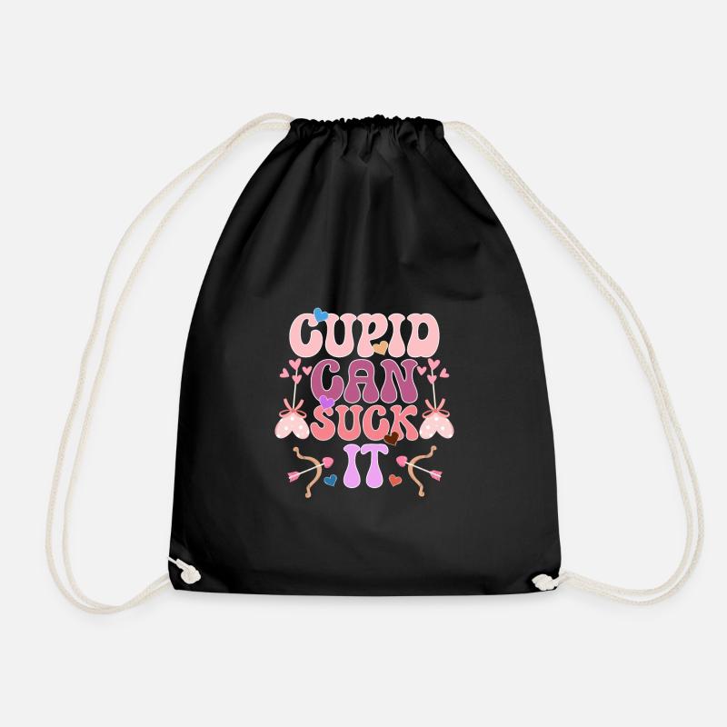 February 14 Valentine's Day Gift Candy - Drawstring Bag - black