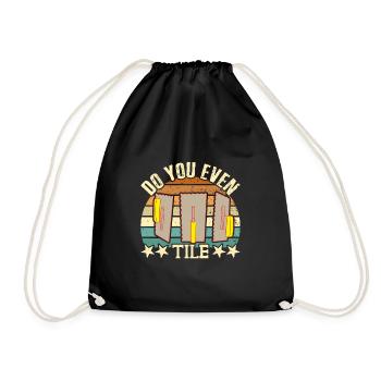 Profession Best Tiler Gift Idea - Drawstring Bag - black - Front