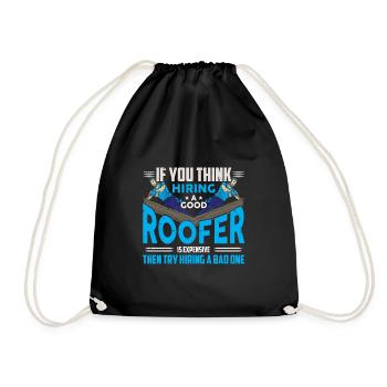 Roofer-Occupation: Carpenter, Do-it-Yourselfer - Drawstring Bag - black - Front