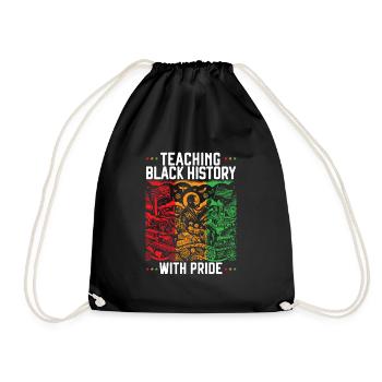 Black History Month Black Pride Educator Teacher - Drawstring Bag - black - Front