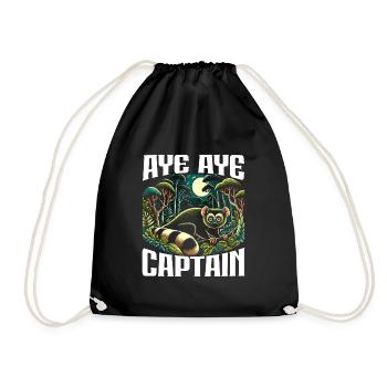 Aye Aye Lemur Cute Monkey Madagascar - Drawstring Bag - black - Front