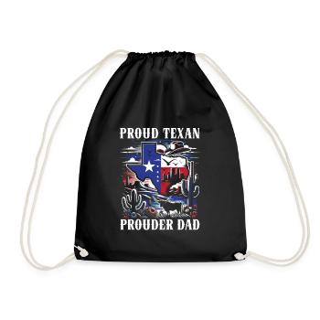 Vatertag Texan Daddy Texas Vaterschaft - Turnbeutel - Schwarz - Vorne