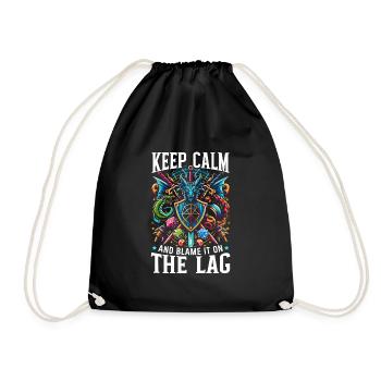 Rpg gamer gaming video game role-playing game - Drawstring Bag - black - Front