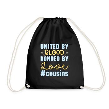 Cousin crew, best cousin ever, - Drawstring Bag - black - Front