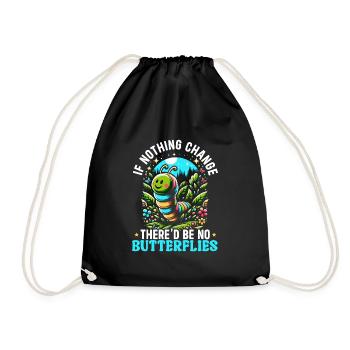 Chenille de papillon ver mignon - Sac de sport léger - noir - Devant