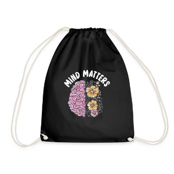 mental health awareness, - Drawstring Bag - black - Front