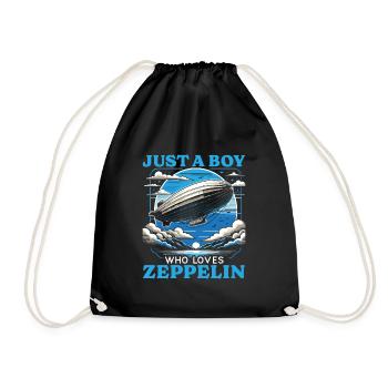 Zeppelin für Jungen - Turnbeutel - Schwarz - Vorne