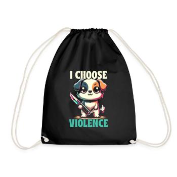 Funny animal dog humor sarcasm dog lover - Drawstring Bag - black - Front