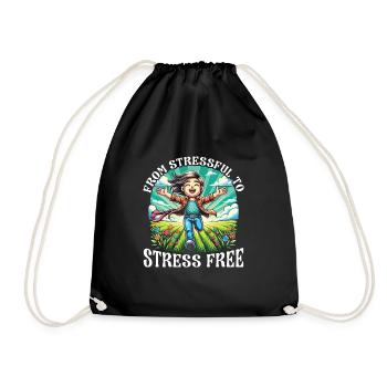 Stressstörung, Psychische Gesundheit, - Turnbeutel - Schwarz - Vorne