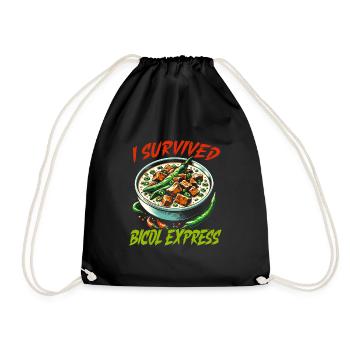Philippinisches Essen Pinoy Food Philippines Bicol - Turnbeutel - Schwarz - Vorne