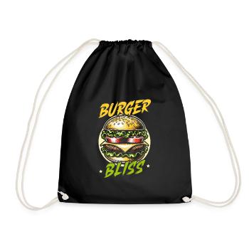 Hamburger-fast-food-burger-liebhaber-feinschmecker - Turnbeutel - Schwarz - Vorne