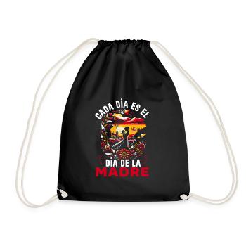 Mother's Day With Spanish Roots, Mom, Best - Drawstring Bag - black - Front
